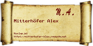 Mitterhöfer Alex névjegykártya