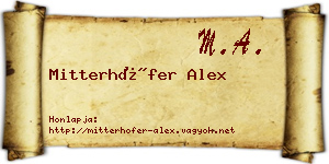 Mitterhöfer Alex névjegykártya